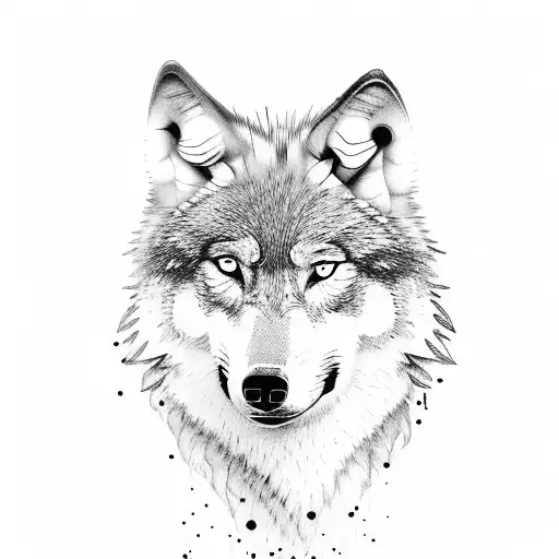 wolf protecting a child tattoo design idea