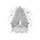 jake from adventure time touching the tree of knowledge  tattoo design idea