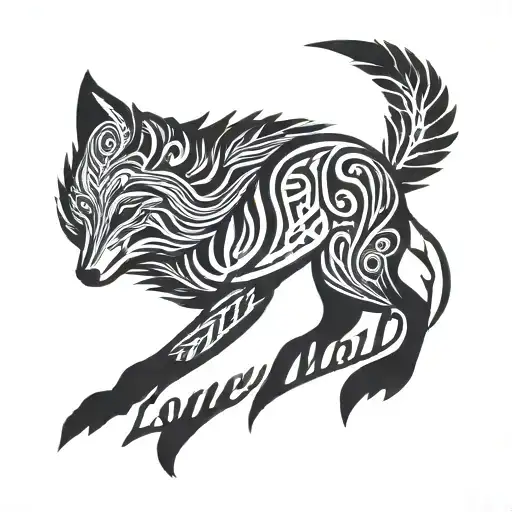 lone wolf with the quote  tattoo design idea