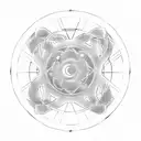 A transmutation circle with the iconic symbols from Full Metal Alchemist tattoo design idea