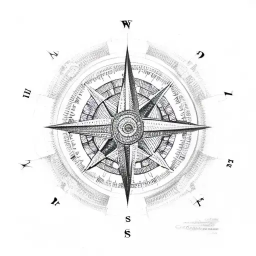 compass, trishul and peacock feather Indian motifs  tattoo design idea