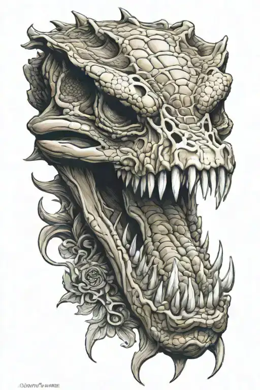 alligator skull Florida tattoo design idea