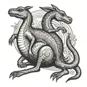 kangaroo and loch ness monster tattoo design idea