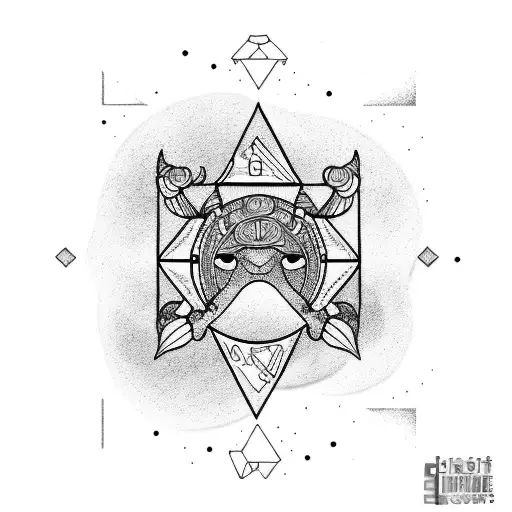 Scale weighing Capricorn and Libra tattoo design idea