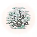 Cherry tree on shoulde blade, blossoms falling down the arm, snake wrapping going up the armywords the tree tattoo design idea