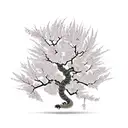 Cherry tree on shoulde blade, blossoms falling down the arm, snake wrapping going up the armywords the tree tattoo design idea