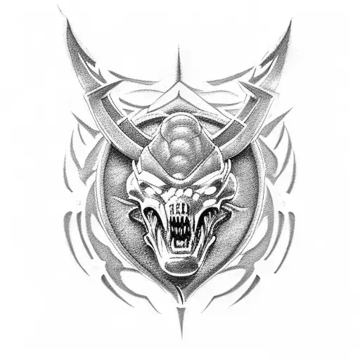 mortal kombat emblem in jade green tattoo design idea