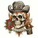 jack daniel and skull tattoo design idea