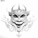 sinhala traditional warrior mask tattoo design idea