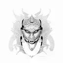 sinhala traditional warrior mask tattoo design idea
