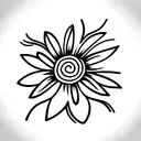 flower, Native American, concept  tattoo design idea