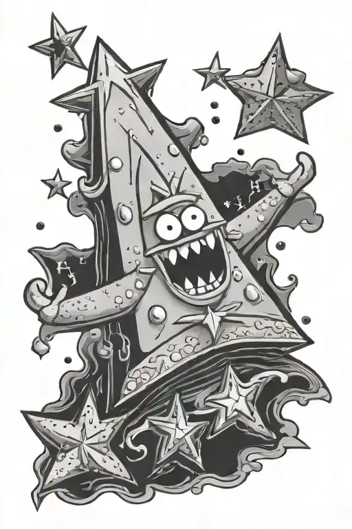 Patrick star heavens gates tattoo design idea