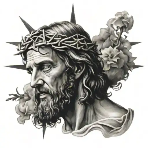 "i can do all things through Christ" jesus christ tattoo design idea