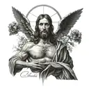 "i can do all things through Christ" jesus christ tattoo design idea