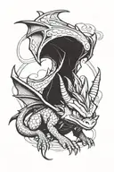 angry looking spyro the dragon tattoo design idea