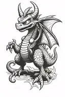 angry looking spyro the dragon tattoo design idea