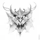 demon fighting tattoo design idea