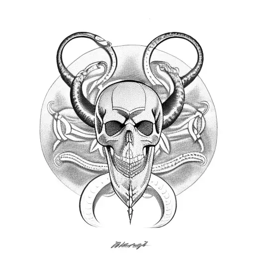 Gucci snake and 1939 birth year with skull tattoo design idea