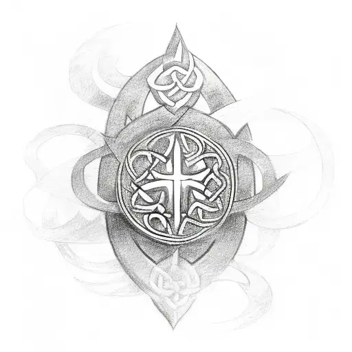celtic runes, phoenix tattoo design idea