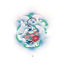 clover and birthday with waves  tattoo design idea