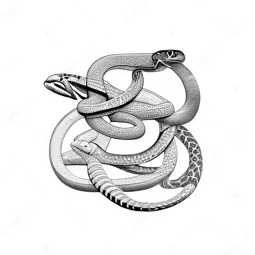 Butterfly and Snake tattoo design idea