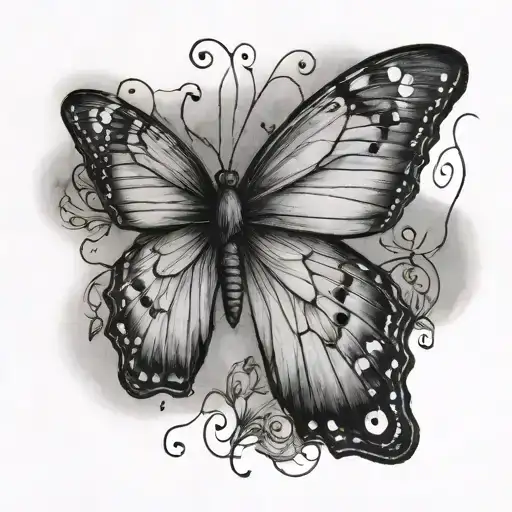 semicolon butterfly tattoo design idea