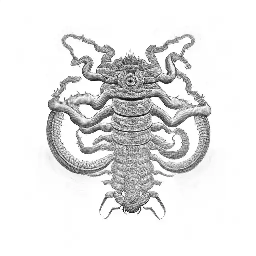 centipede inspired by the worm from kengan omega tattoo design idea