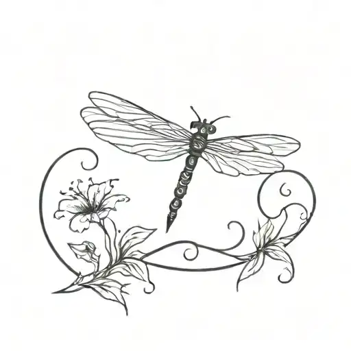 cross and semi colon and dragon fly tattoo design idea