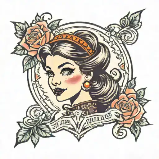 princess Anna pinup girl tattoo design idea