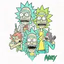 Rick and Morty fakers pepols  tattoo design idea