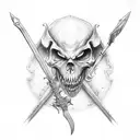 stickman grimm reaper tattoo design idea