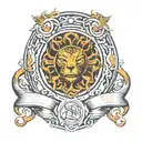 leo, infinity, air water earth fire elements  tattoo design idea