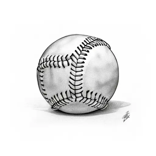 a baseball, with a phrase on it that is, glad I got to see you on it tattoo design idea