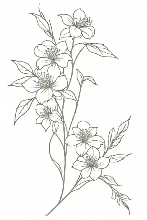 birth flower bouquet of January February march June December  tattoo design idea