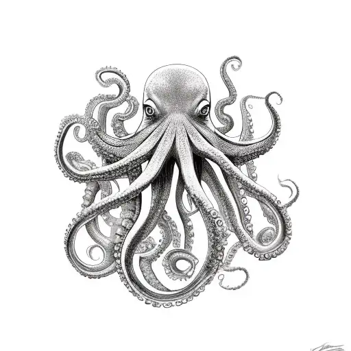 octopus mermaid and ocean tattoo design idea