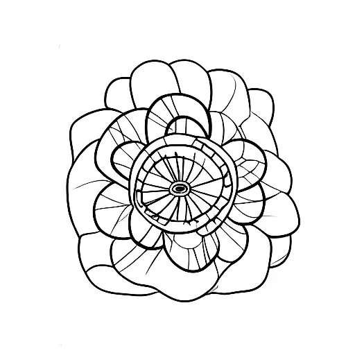 A hot air balloon shaped like a giant flower tattoo design idea