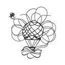 A hot air balloon shaped like a giant flower tattoo design idea