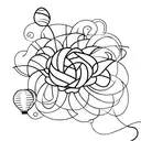 A hot air balloon shaped like a giant flower tattoo design idea