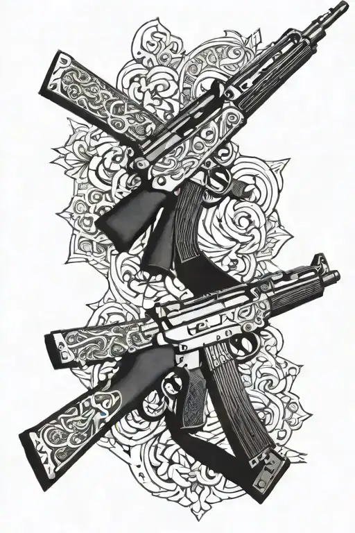 romania and ak47 tattoo design idea