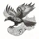 Raven Flying tattoo design idea
