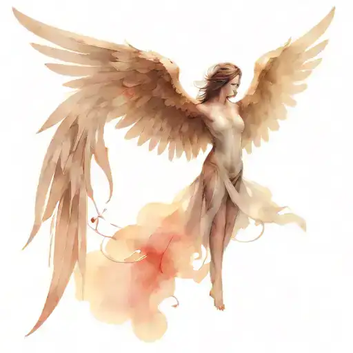 black angle with wings and gun  tattoo design idea