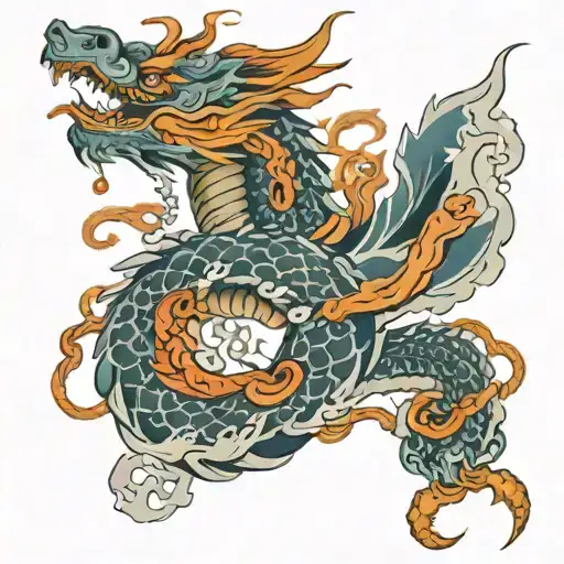 mythology dragon wrapped around linked chains bleeding arm tattoo  tattoo design idea