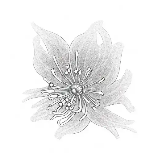 An industrial-themed spider lily flower with Buddhist elements incorporated in a new-school style tattoo design tattoo design idea
