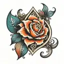 tear drop flower intertwined tattoo design idea