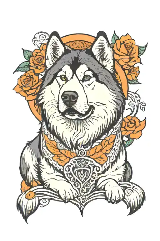 alaskan malamute 4 years tattoo design idea