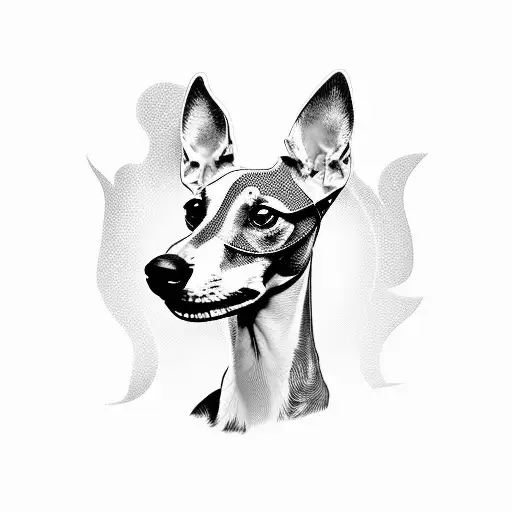 whippet silhouette with a rose tattoo design idea