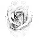 letters T,M and B with a rose tattoo design idea