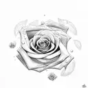 letters T,M and B with a rose tattoo design idea