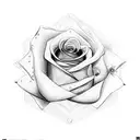 letters T,M and B with a rose tattoo design idea