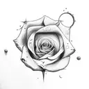 letters T,M and B with a rose tattoo design idea